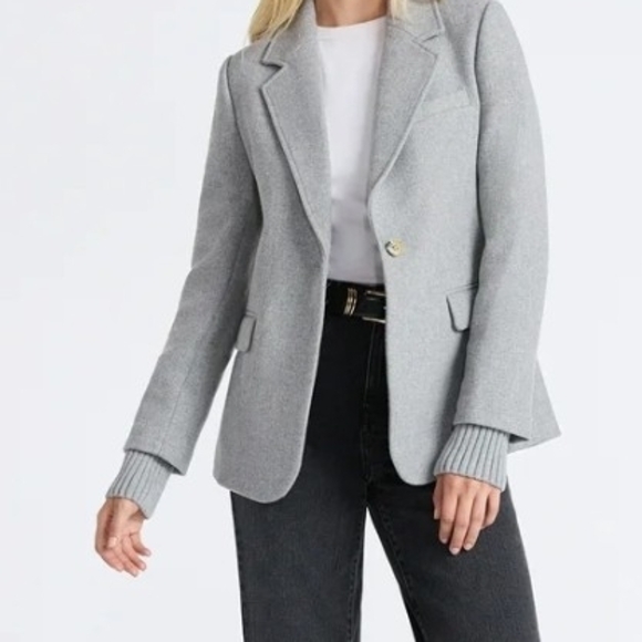 Free Assembly Women's Gray Wool Blend Blazer SZ 4/6 - Picture 9 of 9